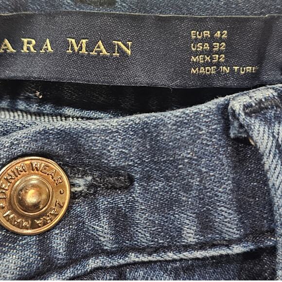 ZARA MAN Dark Wash Denim Pants Side Panel Detail Size 32 - Picture 6 of 8